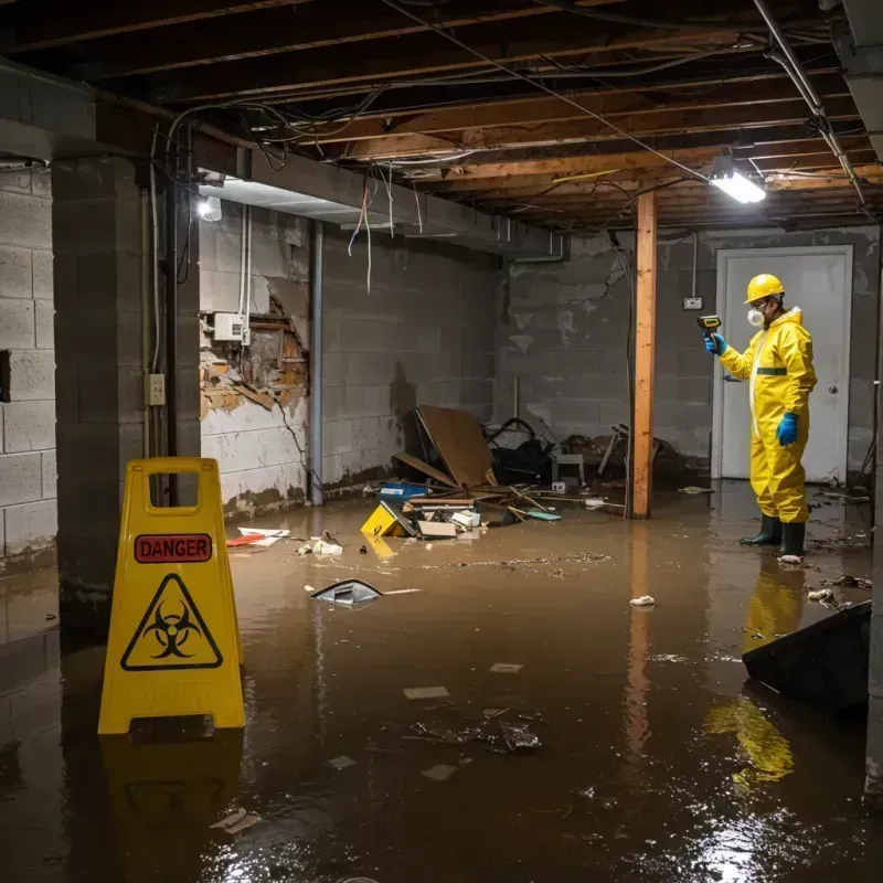 Flooded Basement Electrical Hazard in Marysville, OH Property